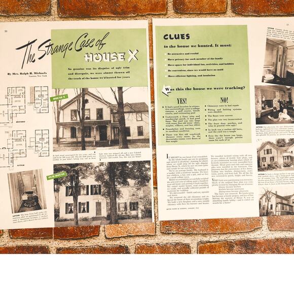1941 Strange Case of House X Vtg MCM Print Article Home Floorplan Design Remodel - Picture 1 of 11